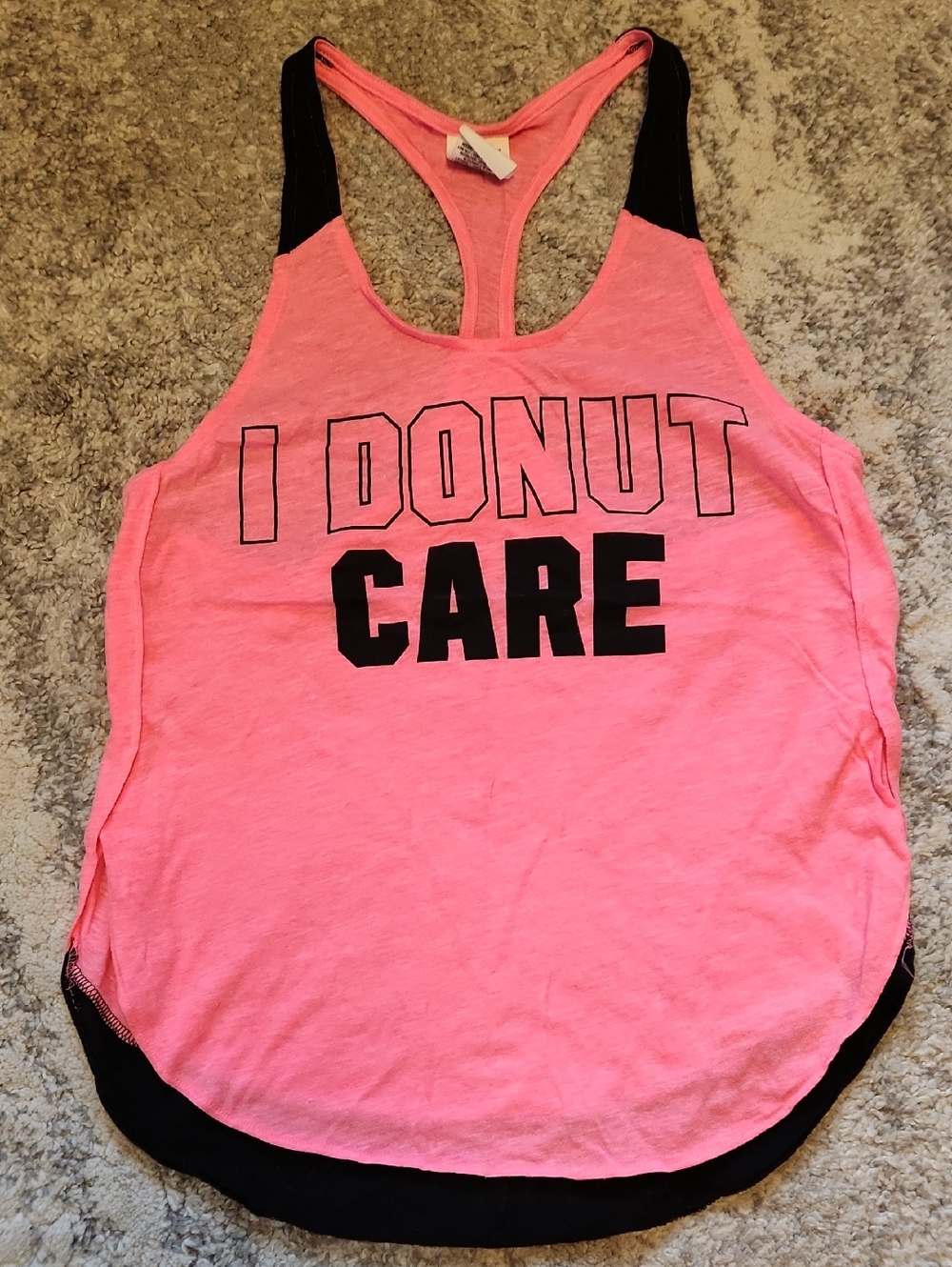 Victoria's Secret PINK 'I DONUT CARE' Racerback Tank Top
